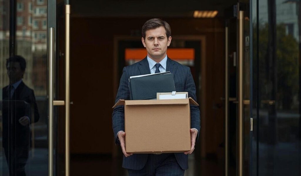 Employee leaving work after being fired without warning in Illinois